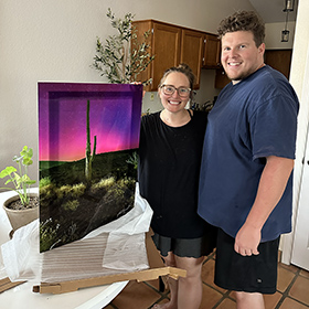 24" X 36" acrylic print of The Northern Lights Aurora Borealis that came to Arizona